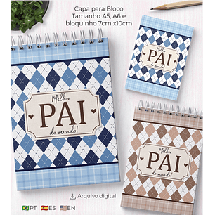 Arquivo Encadernação Kit Blocos Dia dos Pais - A5 E A6