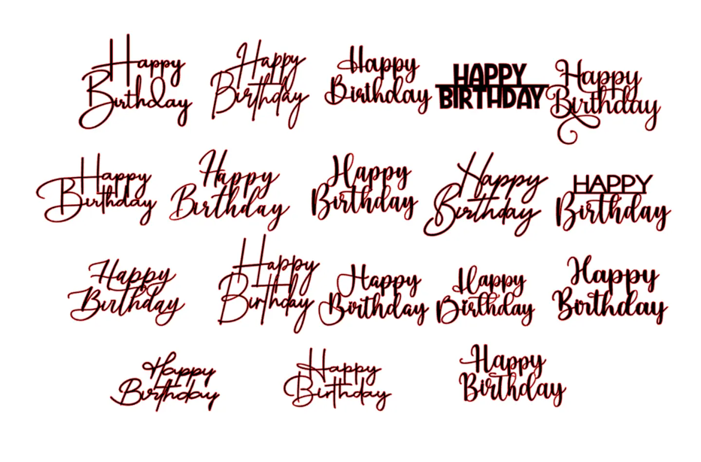 Arquivo Topos de Bolo Combo Happy Birthday - 18 modelos 3