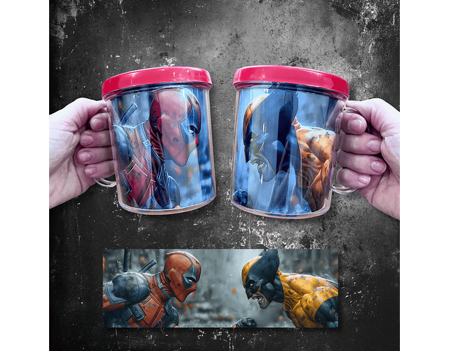 Arquivo Pack de Canecas Acrilicas DeadPool e Wolverine - Ilustracin