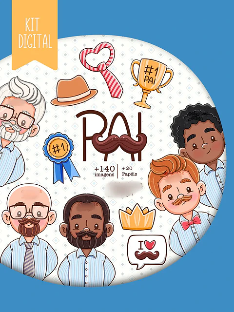 Kit Digital Dia dos Pais Aquarela - Lily