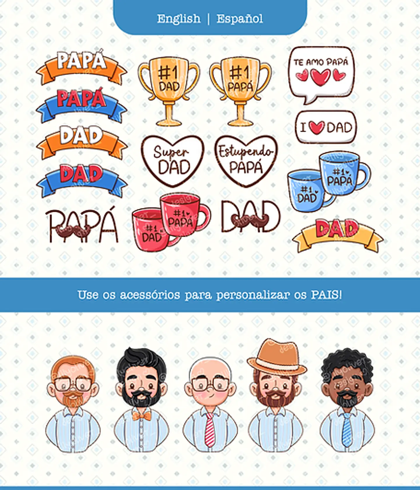 Kit Digital Dia dos Pais Aquarela - Lily 3