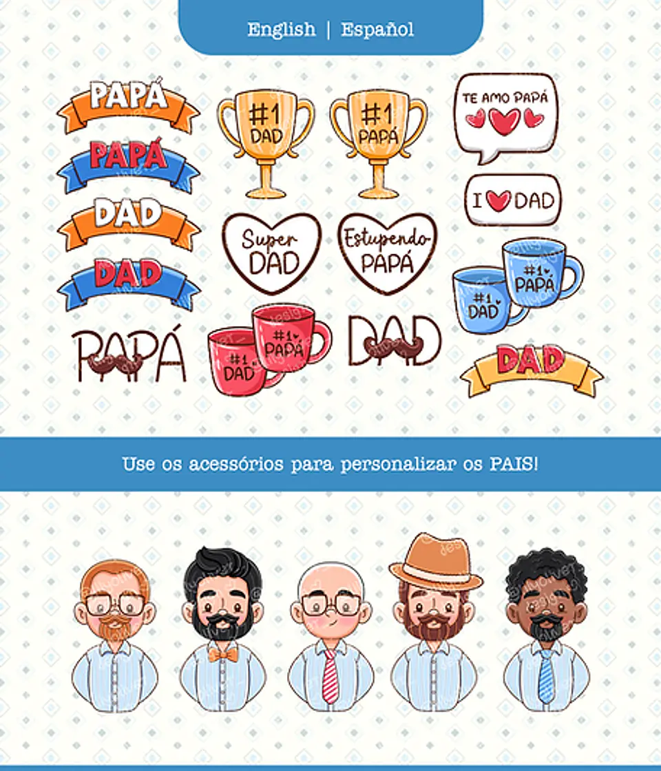 Kit Digital Dia dos Pais Aquarela - Lily 3