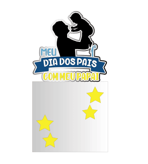 Arquivo Topo de Bolo Dia dos Pais Silhueta - EM CAMADAS