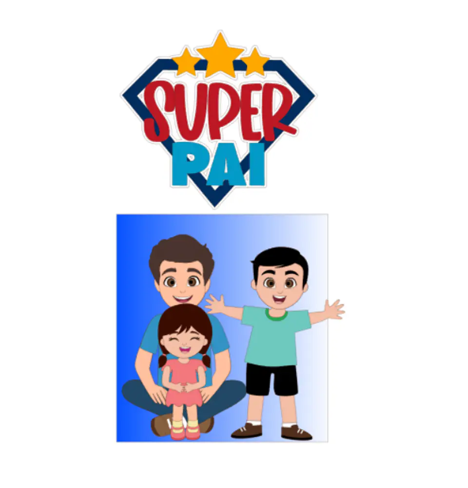 Arquivo Topo de Bolo Dia dos Pais  Super Pai - EM CAMADAS 1