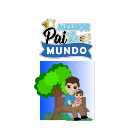 Arquivo Topo de Bolo Dia dos Pais O Melhor Pai do Mundo Arvore - EM CAMADAS