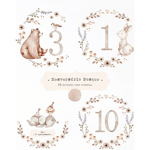 Kit Digital Mesversário Bosque - NI