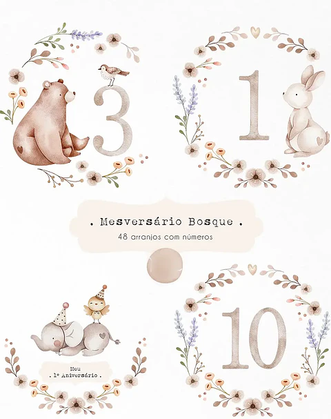 Kit Digital Mesversário Bosque - NI