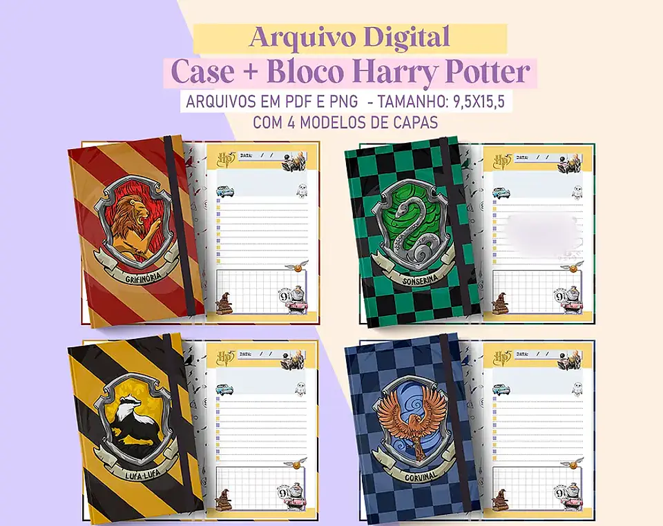 Arquivo Encadernação Kit Case + Bloco Harry  1