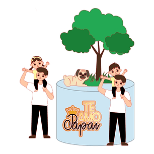 Arquivo Topo de Bolo Dia dos Pais Papai e Filhos no Ombro