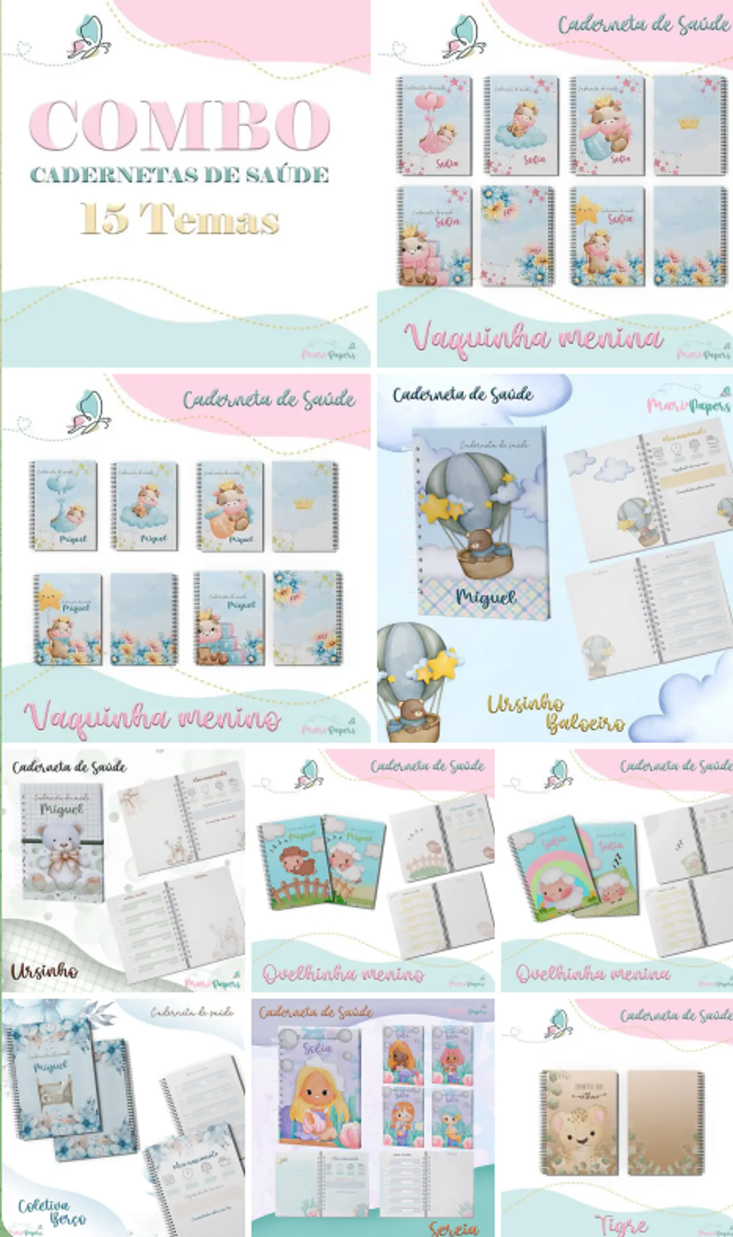 Arquivo Combo Encadernação Baby - 15 temas - mary 1
