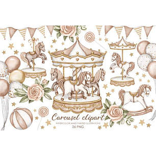 Kit Digital Carrossel Bege