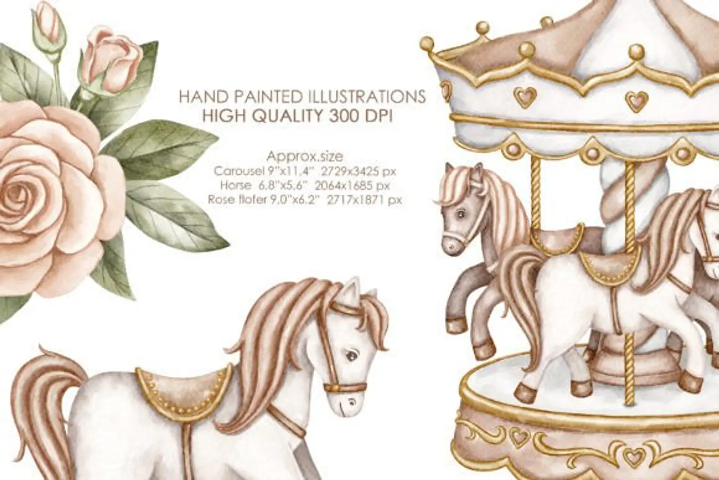 Kit Digital Carrossel Bege 2