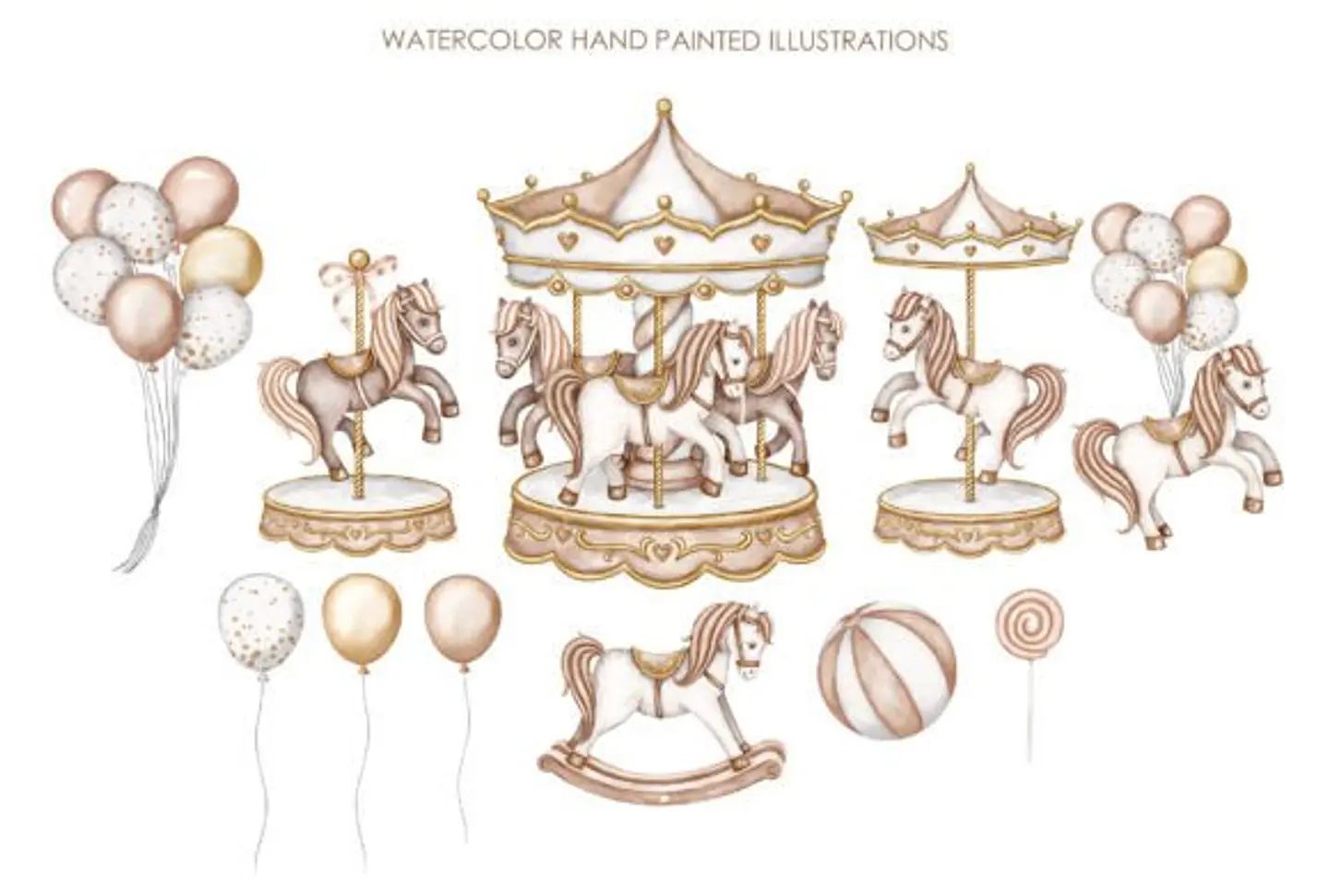 Kit Digital Carrossel Bege 3