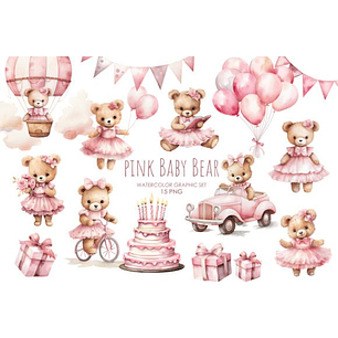 Kit Digital Aquarela Urisnha Rosa