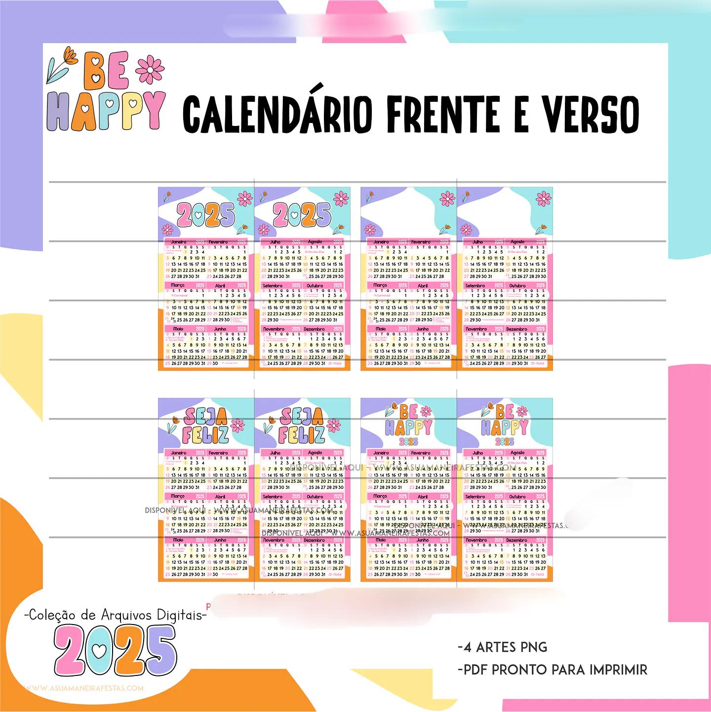 Arquivo Combo Calendários 2025 Be Happy - A sua maneira 6