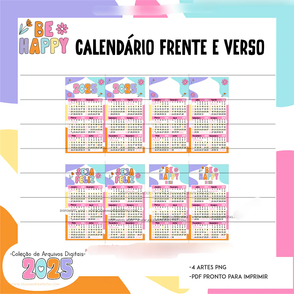 Arquivo Combo Calendários 2025 Be Happy - A sua maneira 6