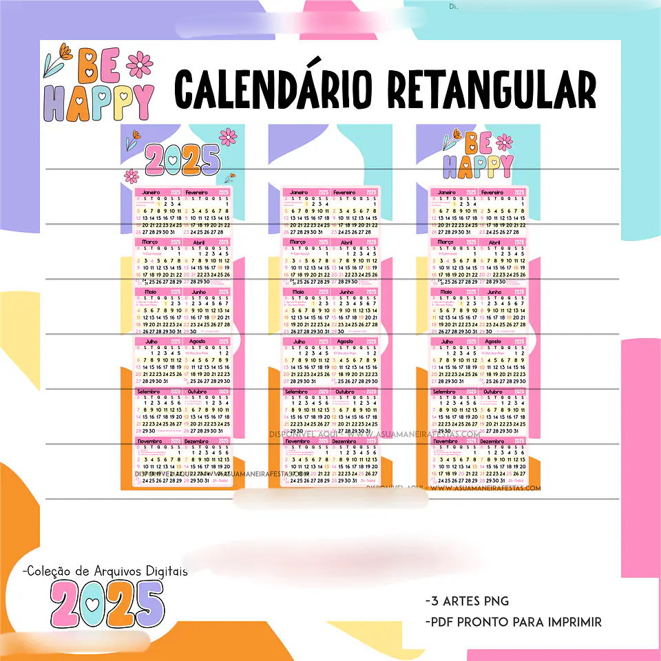 Arquivo Combo Calendários 2025 Be Happy - A sua maneira 9