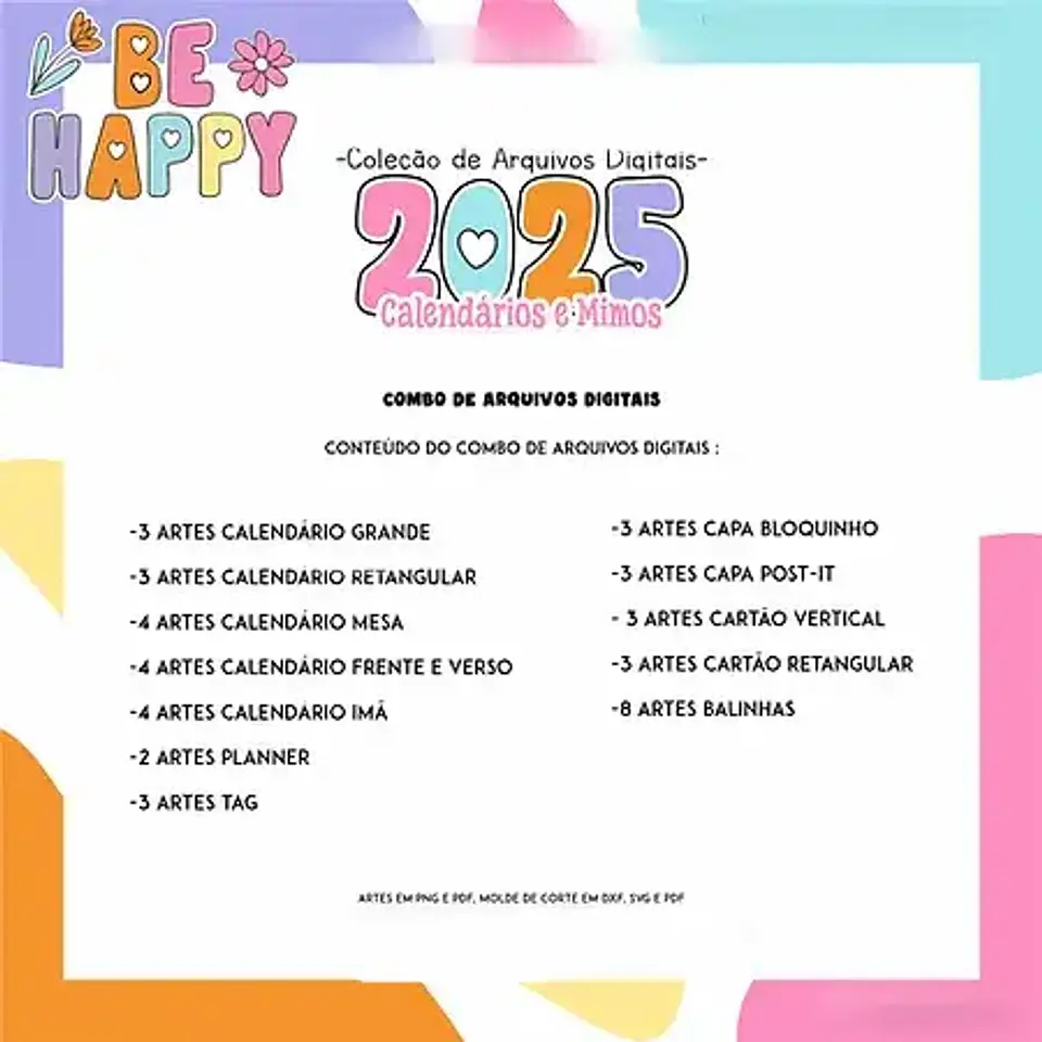 Arquivo Combo Calendários 2025 Be Happy - A sua maneira 1