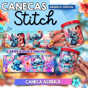 Arquivo Caneca Acrilica Stitch  - 2 modelos