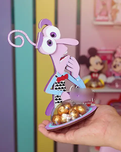 Arquivo de Corte Porta Doces Bola Acrilica - Divertidamente Medo