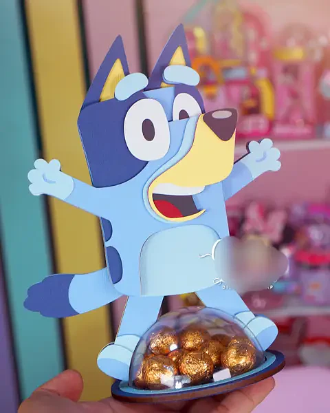 Arquivo de Corte Porta Doces Bola Acrilica Bluey