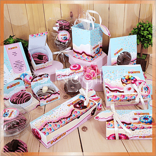 Arquivo Combo 10 Embalagens para Donuts - SOMENTE PDF