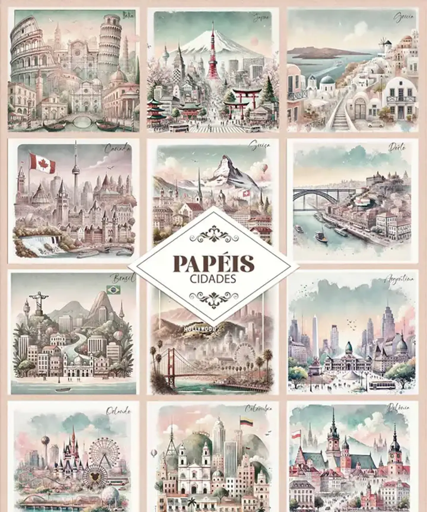 Kit Digital Pápeis Girls 3