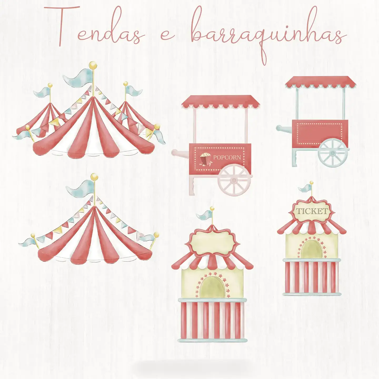 Kit digital circo aquarela 6
