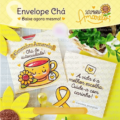 Arquivo Setembro Amarelo Envelope de Chá