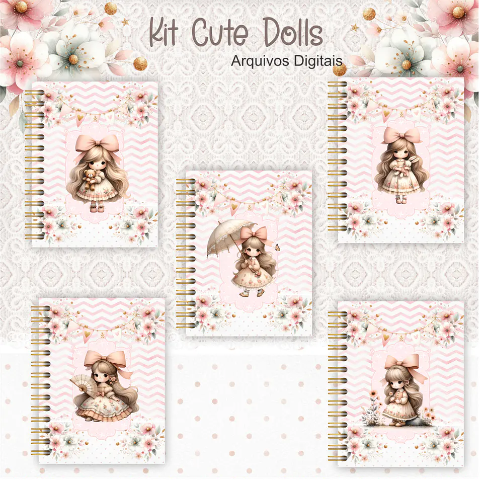 Arquivo Kit Encadernação Cute Dolls - crys 2