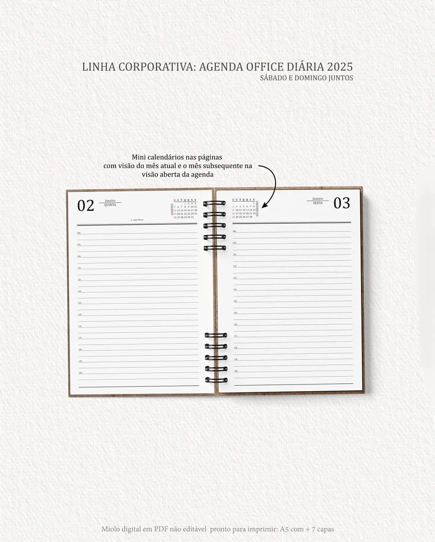 Arquivo Digital Agenda Corporativa Office Diária datada 2025+6 capas - Carinas 3