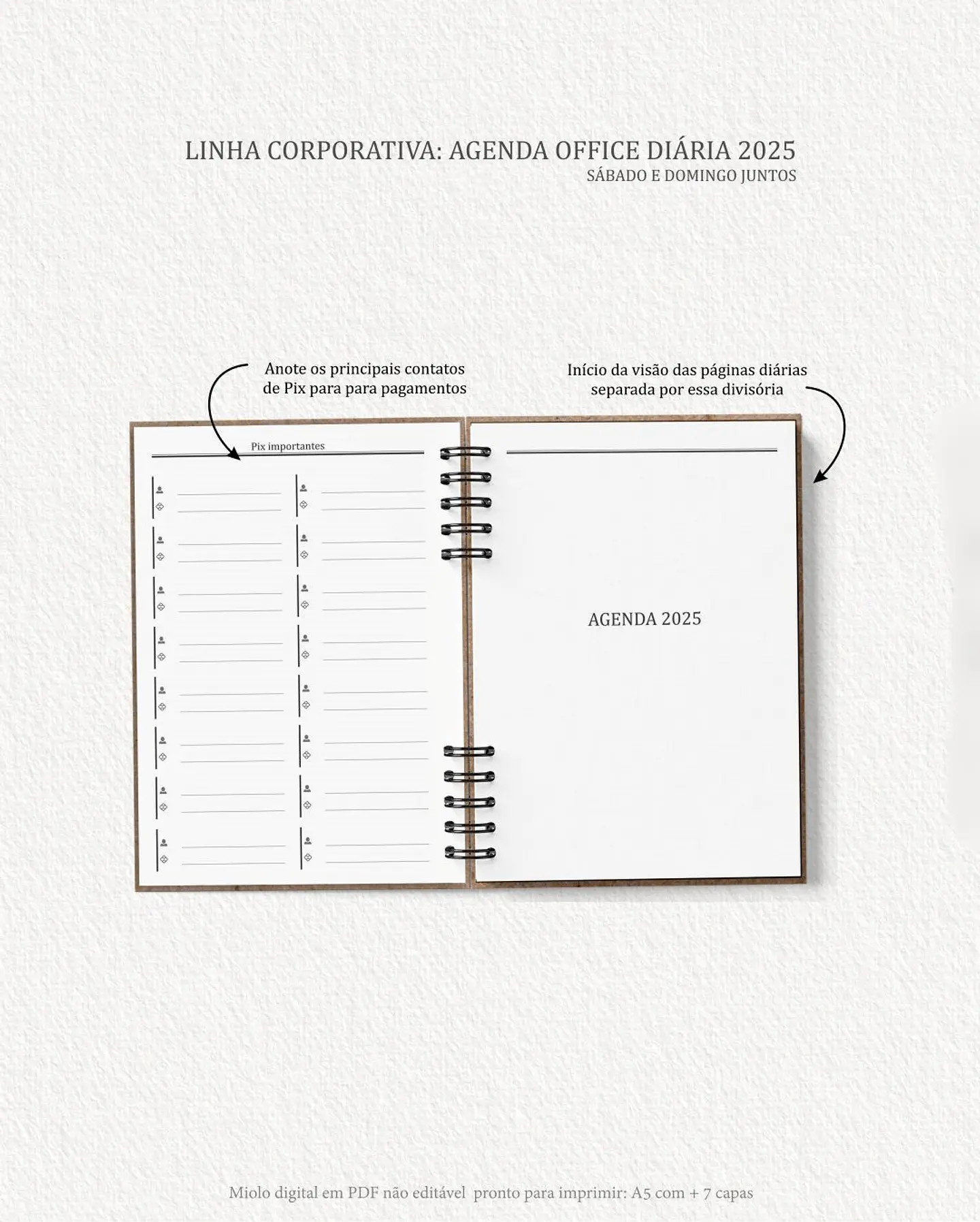 Arquivo Digital Agenda Corporativa Office Diária datada 2025+6 capas - Carinas 4