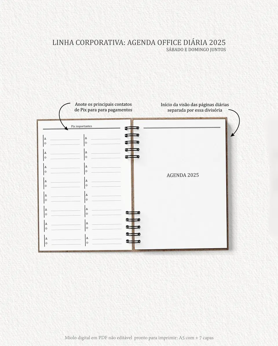 Arquivo Digital Agenda Corporativa Office Diária datada 2025+6 capas - Carinas 4