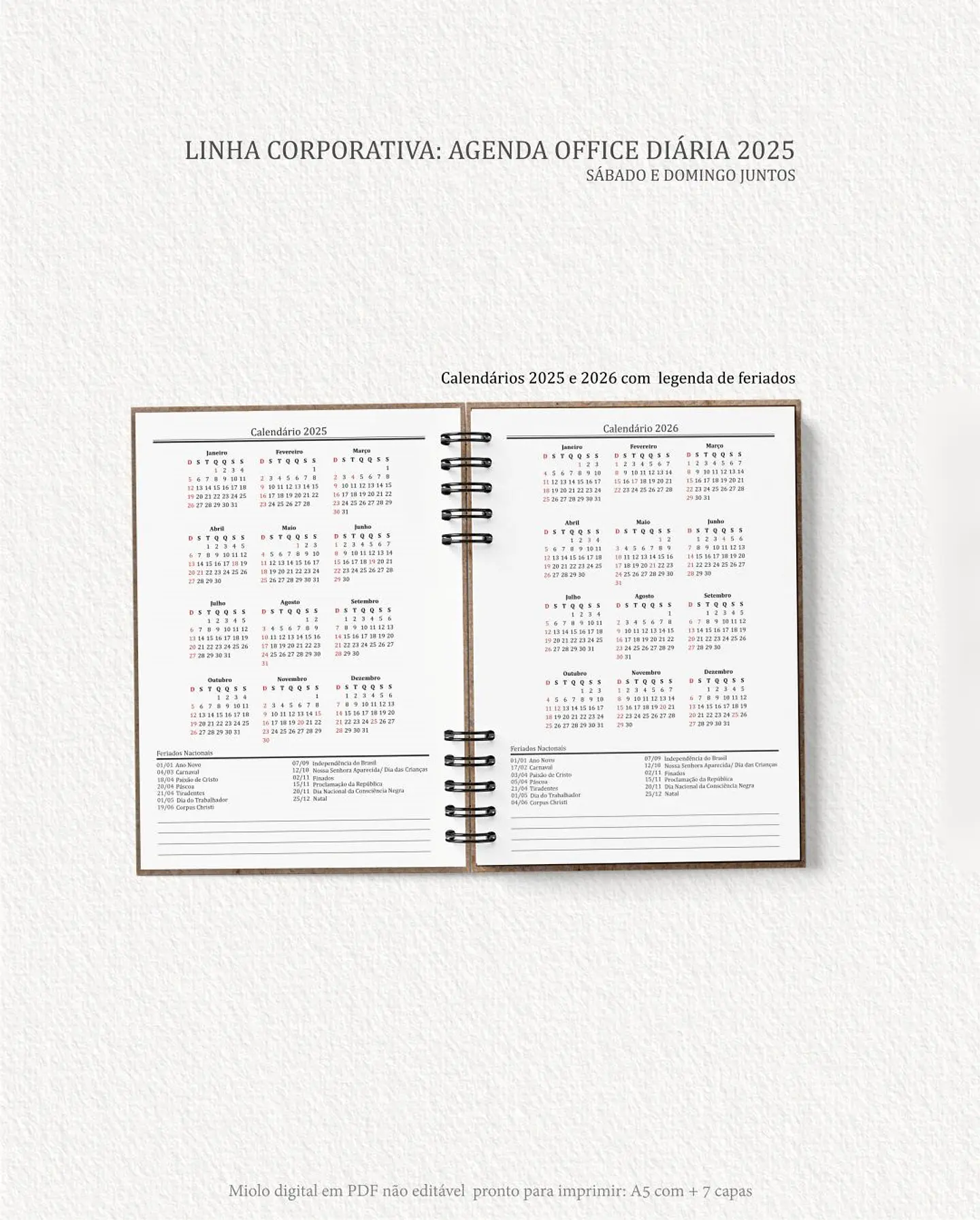 Arquivo Digital Agenda Corporativa Office Diária datada 2025+6 capas - Carinas 5