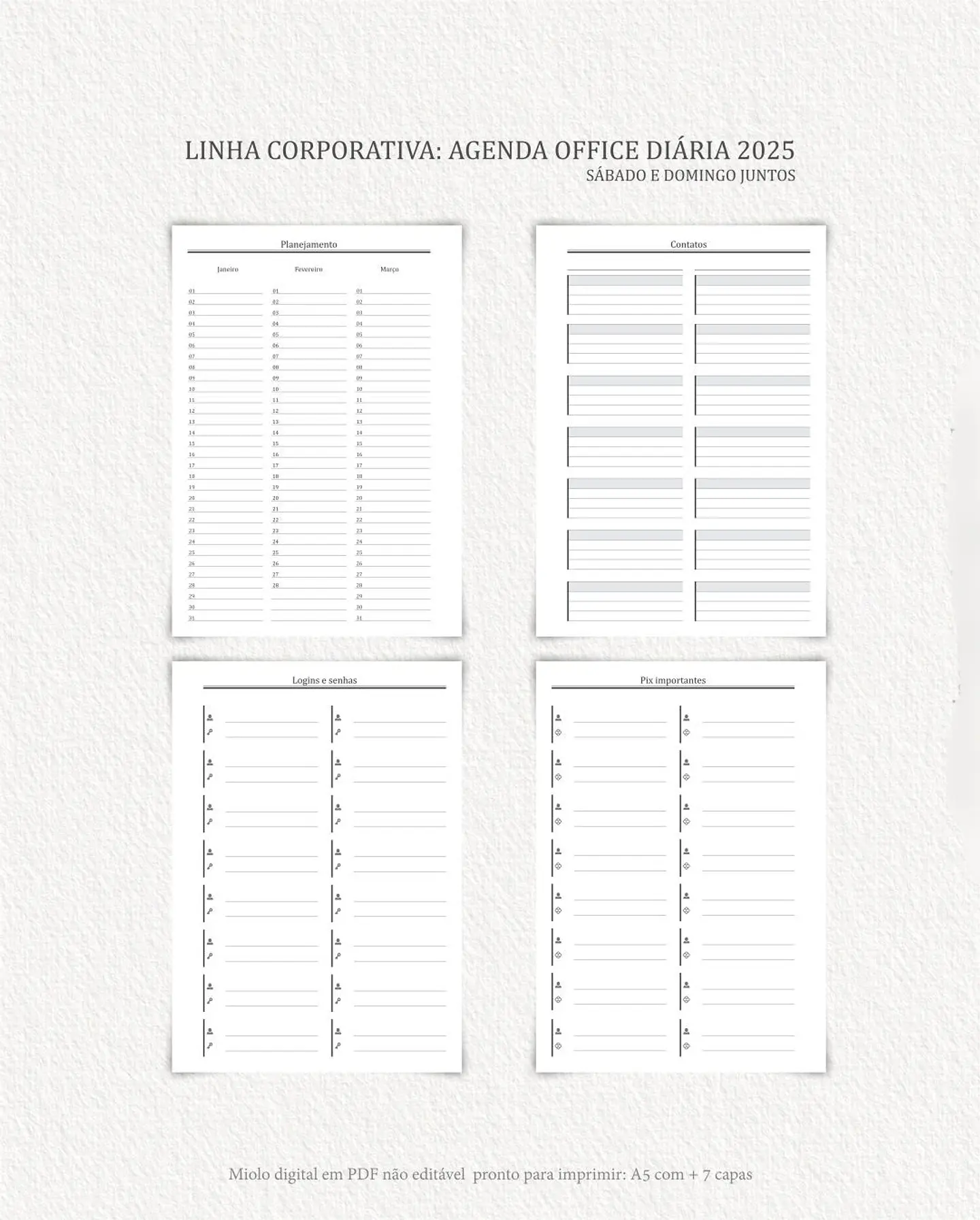 Arquivo Digital Agenda Corporativa Office Diária datada 2025+6 capas - Carinas 8