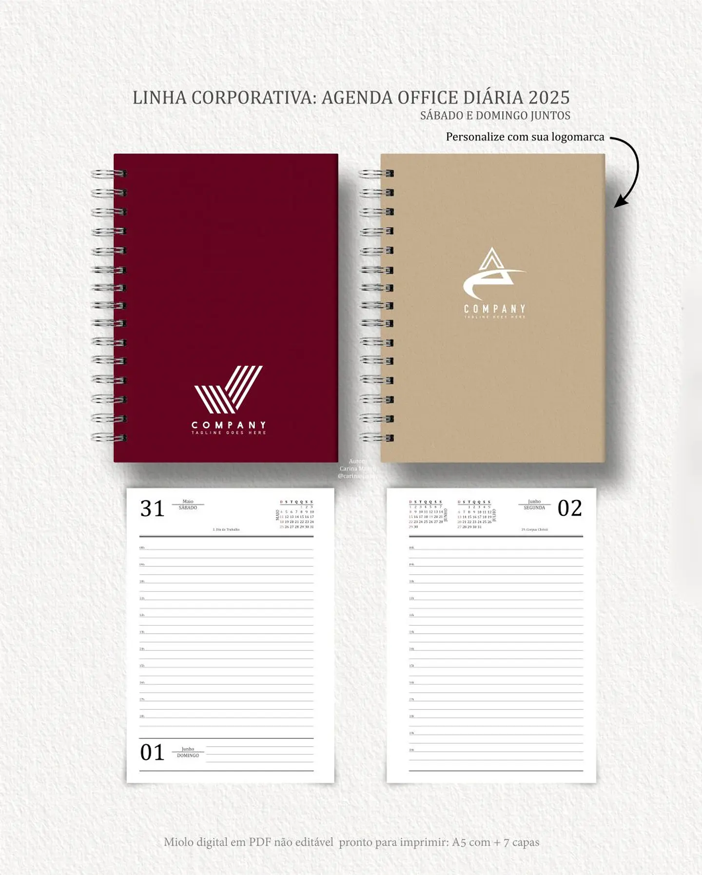 Arquivo Digital Agenda Corporativa Office Diária datada 2025+6 capas - Carinas 11