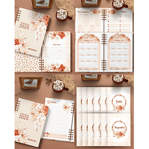 Arquivo Agenda 2025 1 Dia por Página Coleção Floral Boho