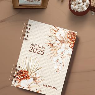 Arquivo Agenda 2025 2 Dias por Página Coleção Floral Boho - Bicho