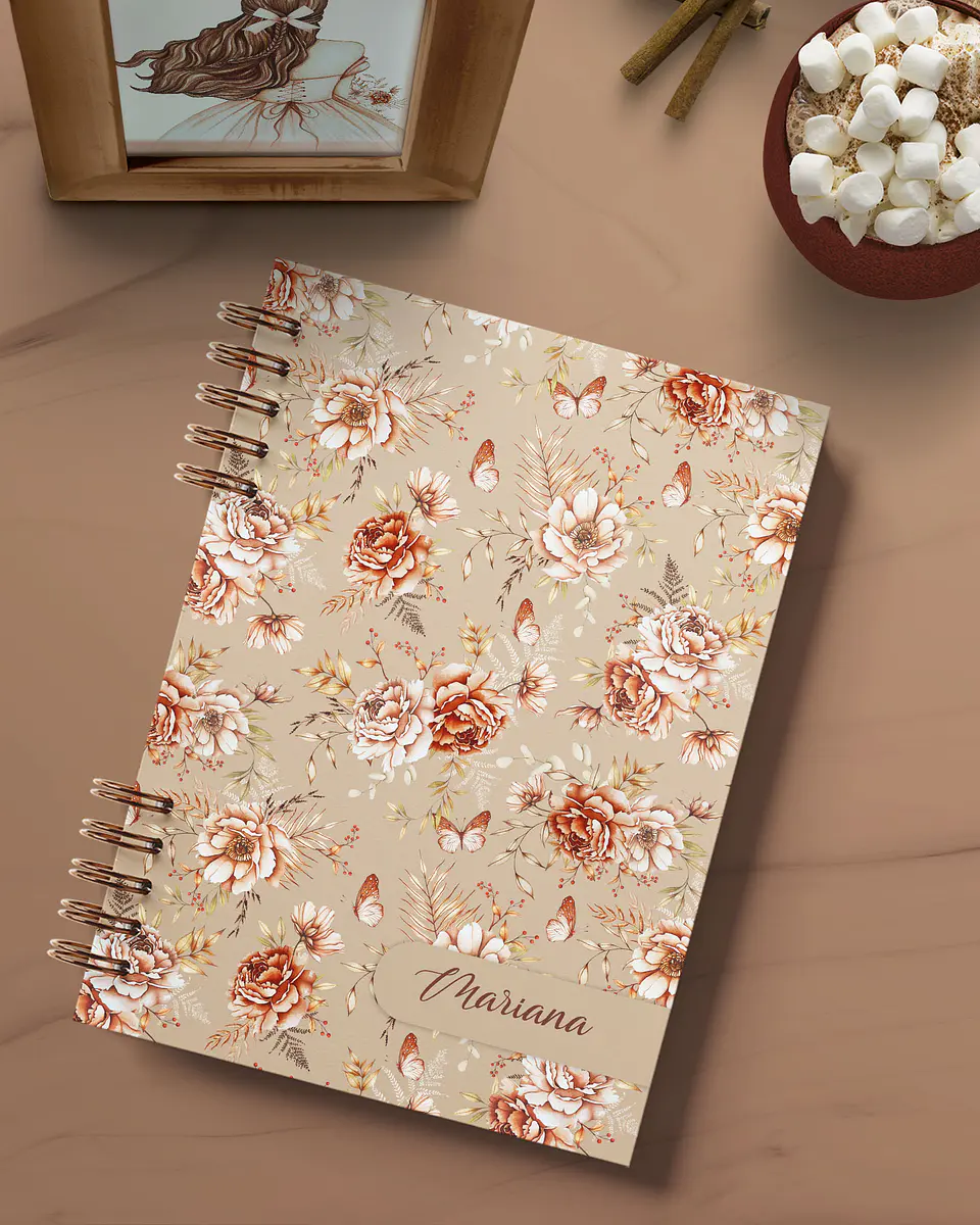 Arquivo Agenda Permanente 1 Dia por Página Coleção Floral Boho - bicho 4
