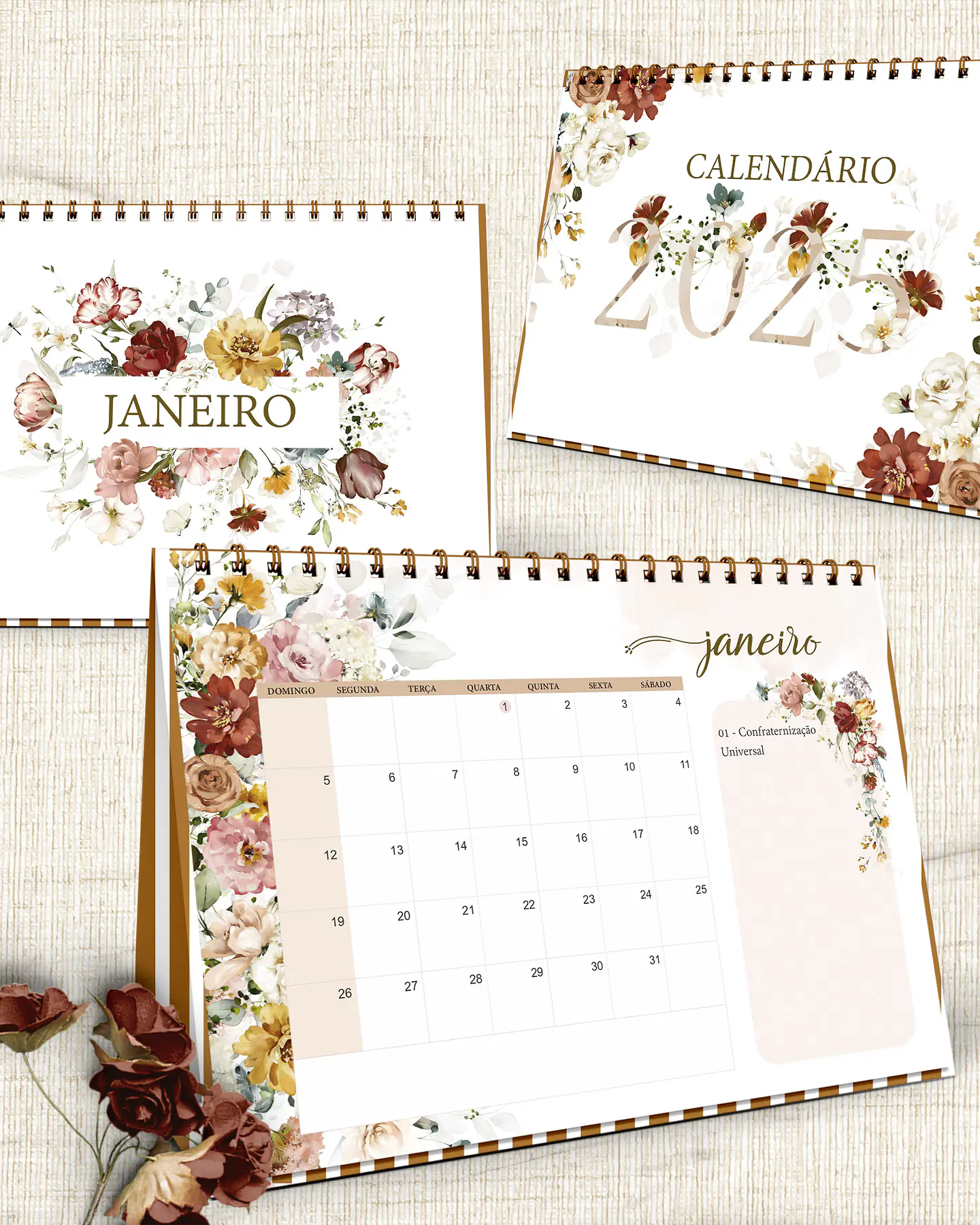 Arquivo Kit Calendários de Mesa A5 A6 e Calendário Marca Página Coleção Garden - bicho 2
