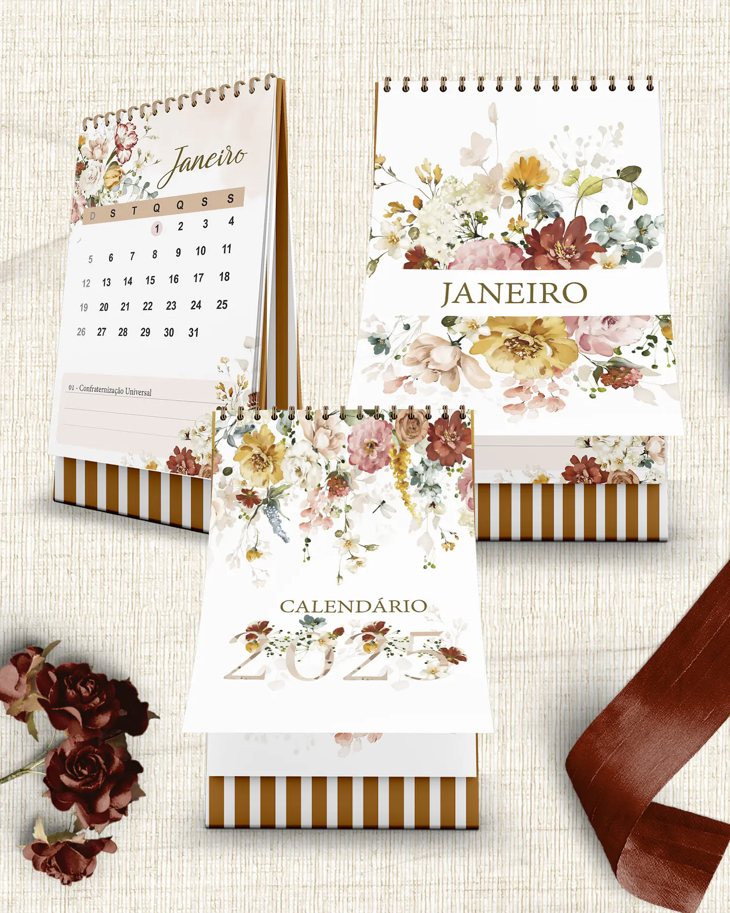 Arquivo Kit Calendários de Mesa A5 A6 e Calendário Marca Página Coleção Garden - bicho 4