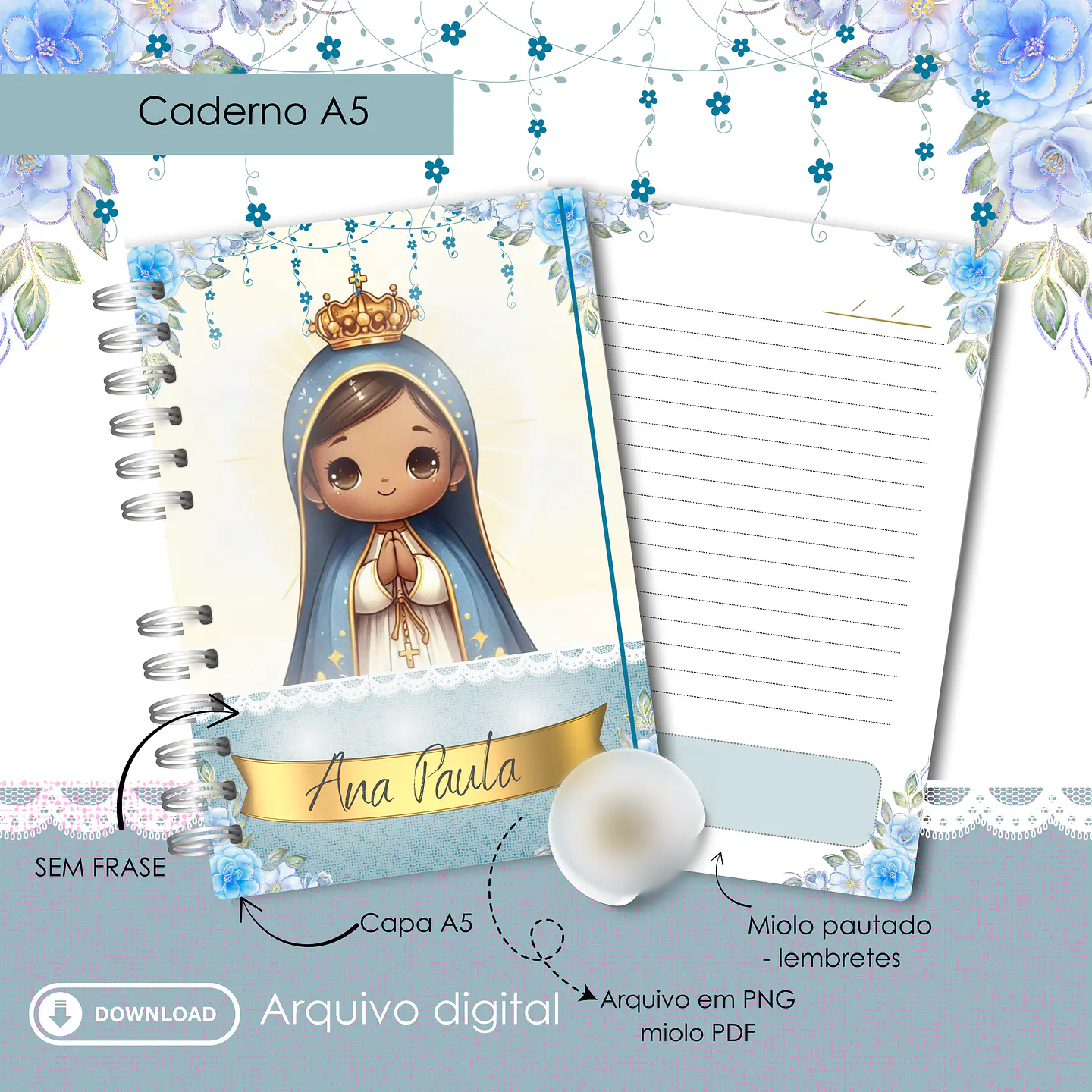 Arquivo Caderno Nossa Senhora Aparecida A5 7