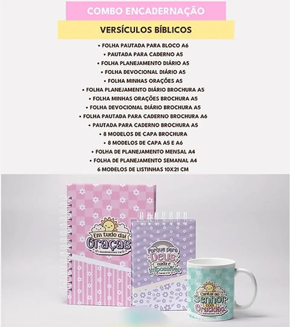 Combo Encadernação Versículos Bíblicos - MASCUTE 2