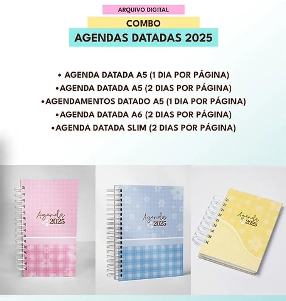 Arquivo Combo de Agendas Datadas 2025 Color - MASCUTE  2