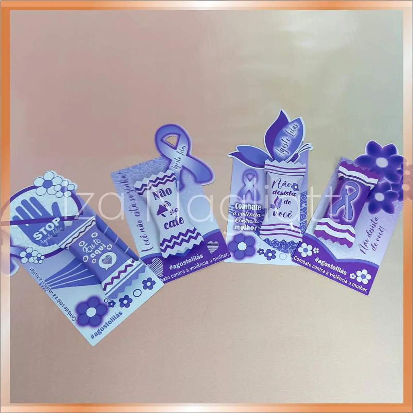 Arquivo Balinhas e Cards Agosto Lilás 1