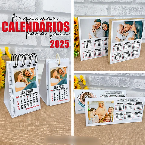 Arquivo Digital Calendário para foto 2025 - Desenhitos