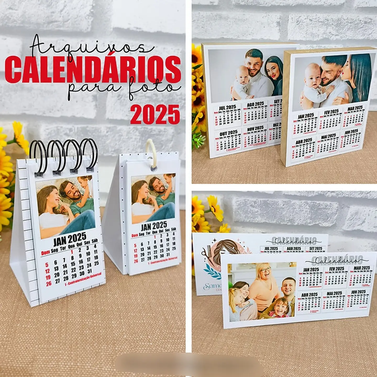 Arquivo Digital Calendário para foto 2025 - Desenhitos 1
