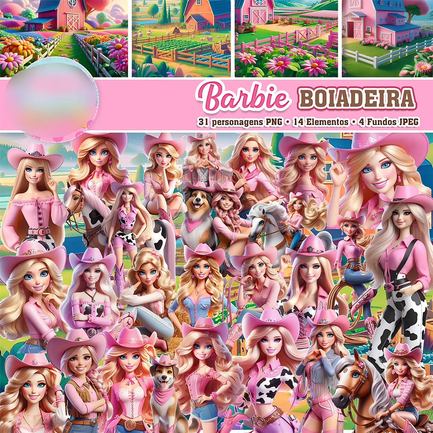 Kit Digital Barbie Boiadeira 2