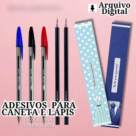 Arquico Adesivo para Lápis ou Caneta Escola para pioneiros