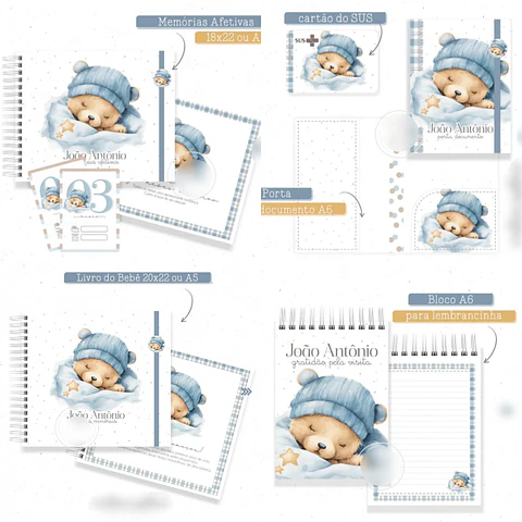 Arquivo Combo Encadernação Baby Sonho de Urso